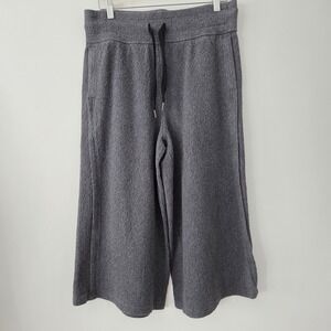 Lululemon Retreat‎ Yourself Crop Pants Gray Ribbed Athleisure Relaxed Wide Leg 8